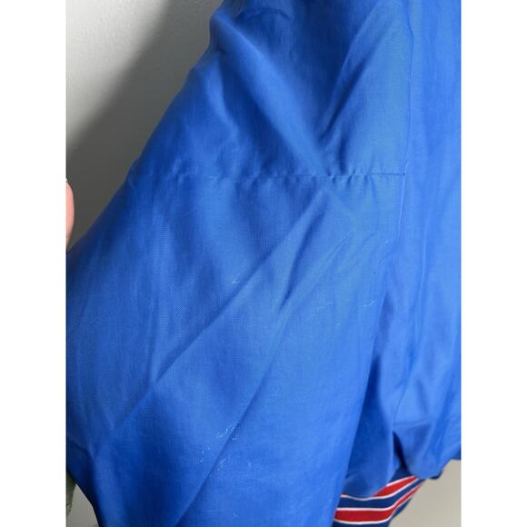 Vtg Blue Holloway Satin Snap Up Bomber Jacket Made In USA Steel Mining Size Med - Picture 9 of 16